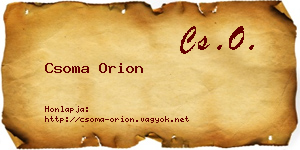 Csoma Orion névjegykártya